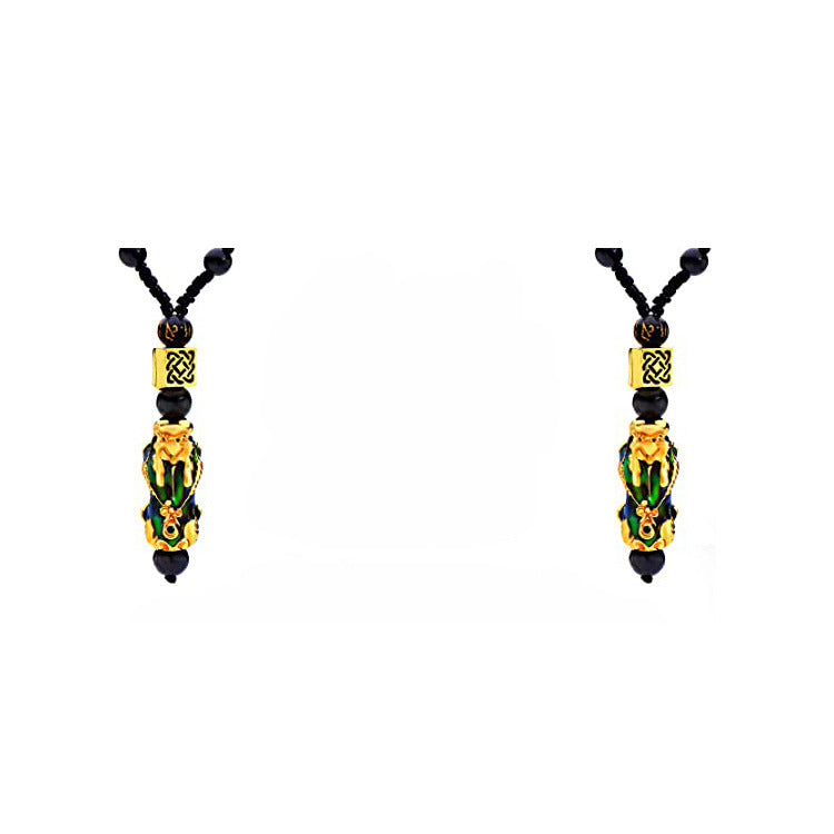 Imitation Obsidian Lucky Pixiu Necklace