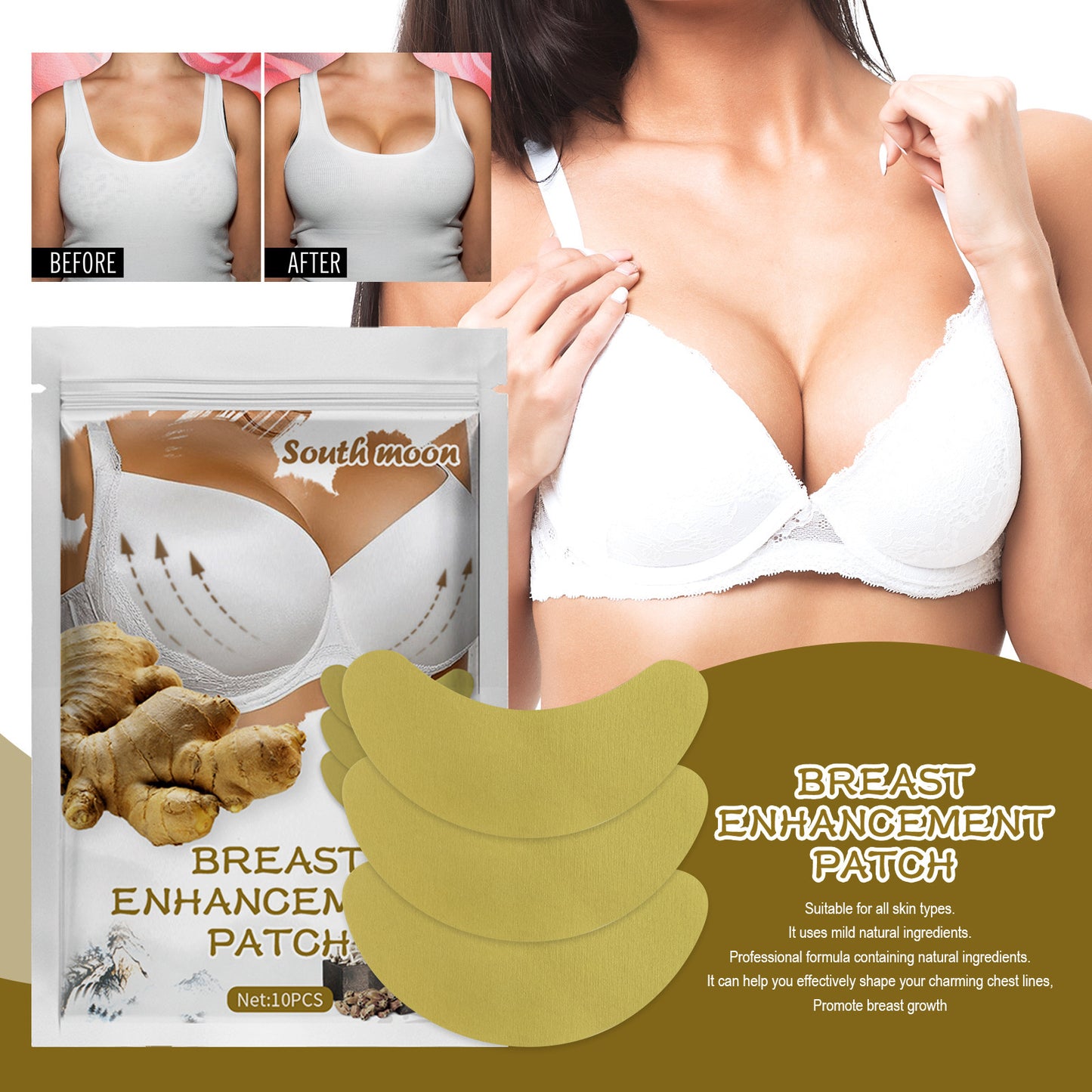 Ginger Breast Patch Plumping Fullness Increase Breast Lift