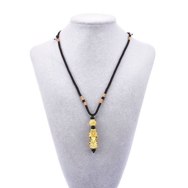 Imitation Obsidian Lucky Pixiu Necklace