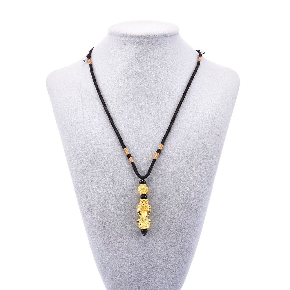Imitation Obsidian Lucky Pixiu Necklace