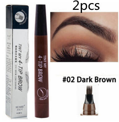 Four-prong Bifurcated Liquid Eyebrow Pencil Waterproof And Portable Easy-to-color Eyebrow Pencil