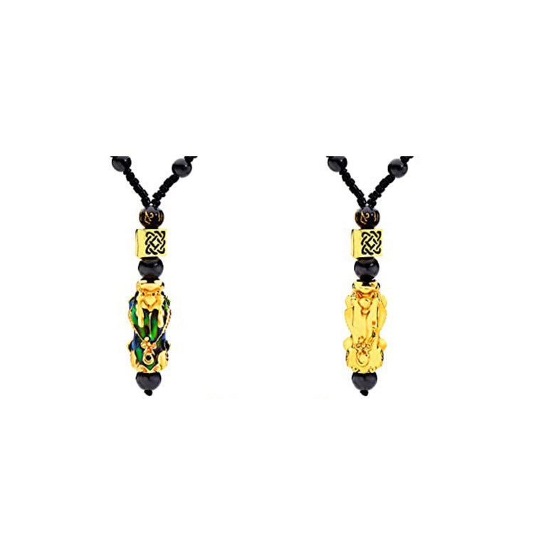 Imitation Obsidian Lucky Pixiu Necklace