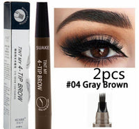 Four-prong Bifurcated Liquid Eyebrow Pencil Waterproof And Portable Easy-to-color Eyebrow Pencil