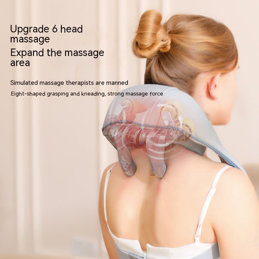 Dredging The Trapezius Muscle Of The Neck, Kneading And Massaging The Shawl